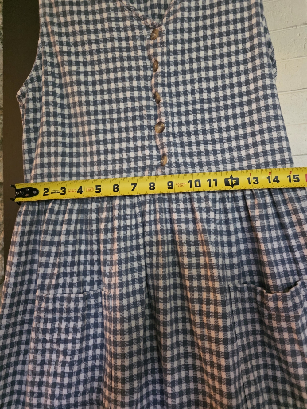 Woolrich Navy and White Gingham Midi Dress - Picture 7 of 10